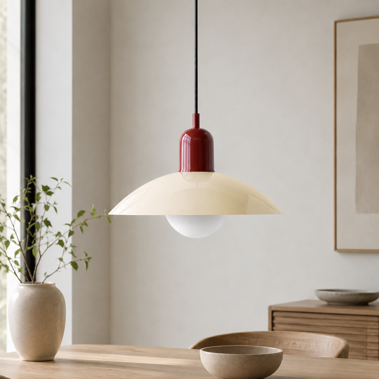 Modern Bauhaus Glass Dome Pendant Light for Kitchens | Nexvora