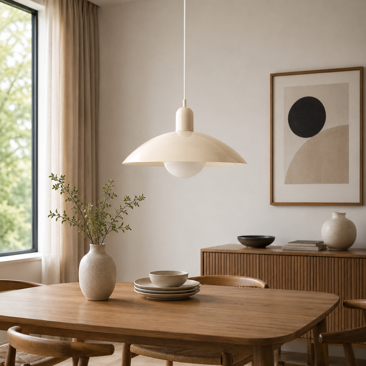 Modern Bauhaus Glass Dome Pendant Light for Kitchens | Nexvora