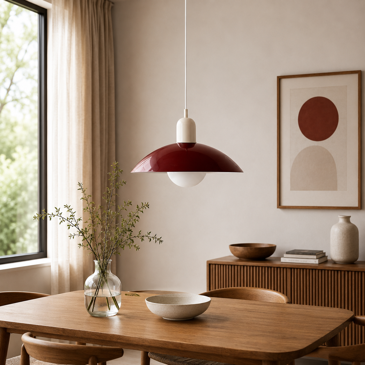 Modern Bauhaus Glass Dome Pendant Light for Kitchens | Nexvora