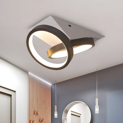 Modern Black Acrylic LED Flush Ceiling Fixture | Glowvia