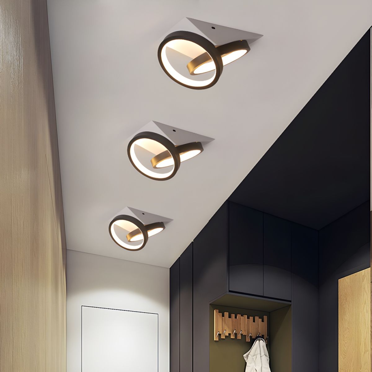 Modern Black Acrylic LED Flush Ceiling Fixture | Glowvia