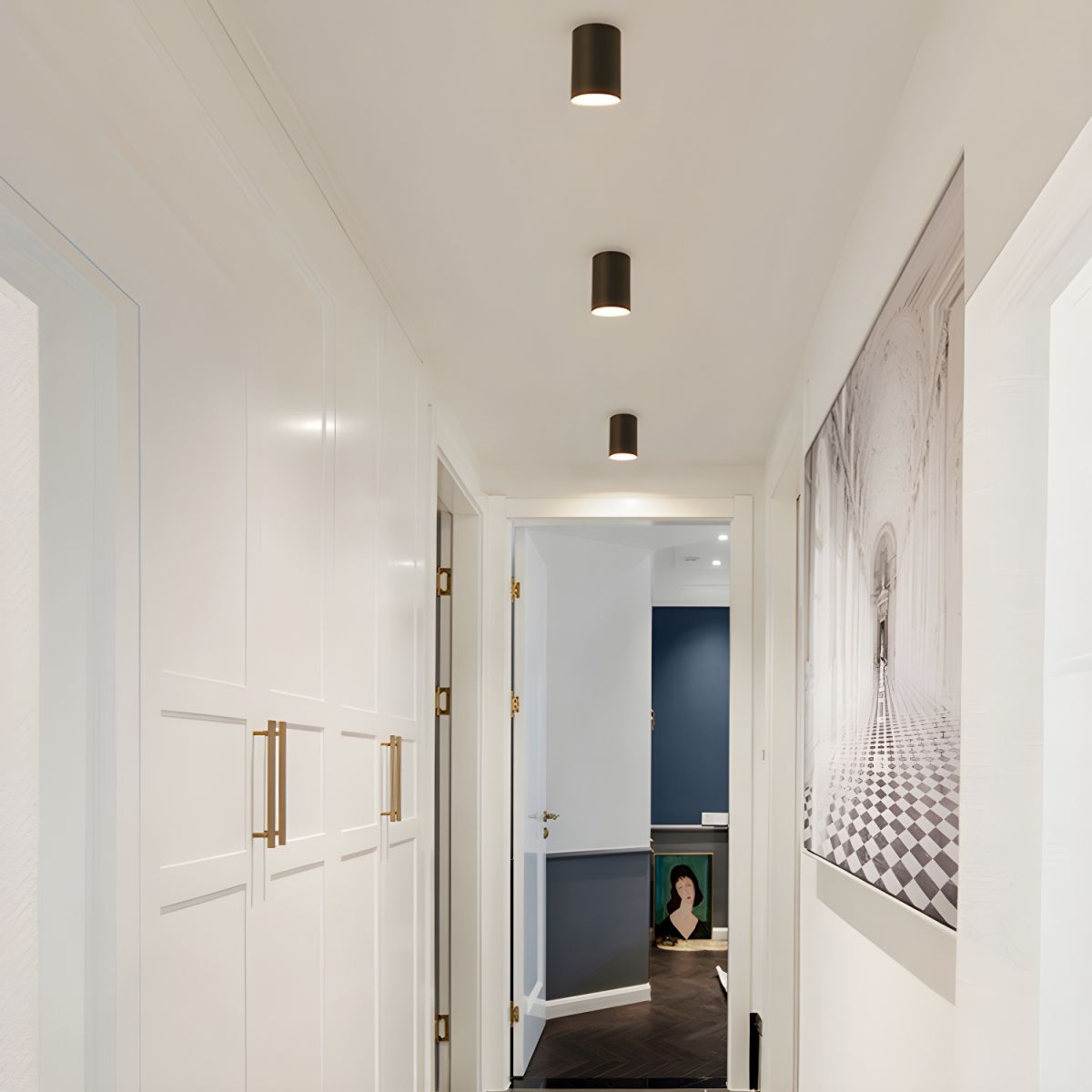 Modern Black LED Cylinder Ceiling Light Fixture | Lampio