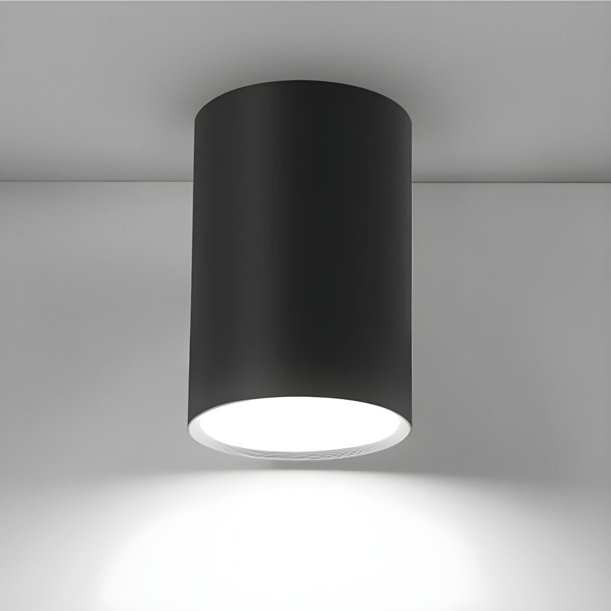 Modern Black LED Cylinder Ceiling Light Fixture | Lampio