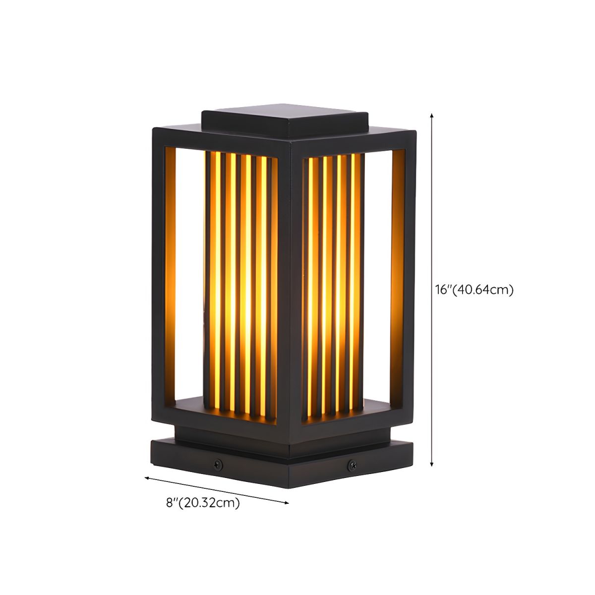 Modern Black Rectangular LED Outdoor Pillar Lamp | Lumoro