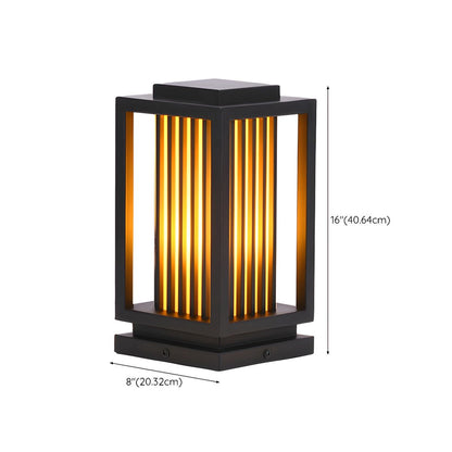 Modern Black Rectangular LED Outdoor Pillar Lamp | Lumoro