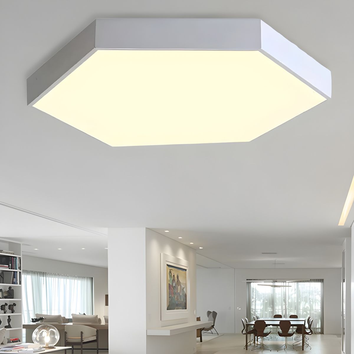 Modern Ceiling Lamp Acrylic Hexagon Shade for Kids | Luminae