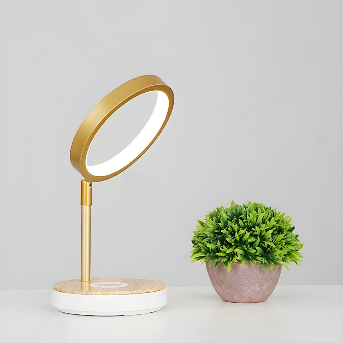 Modern Circle Touch Dimming Table Lamp With LED Bulb | Xandrel