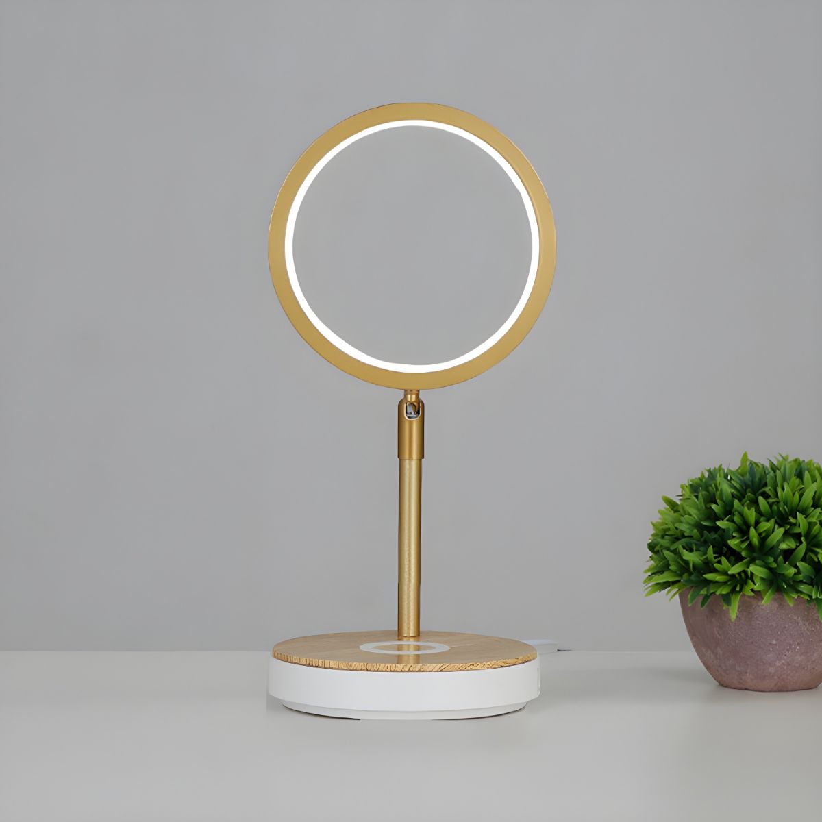 Modern Circle Touch Dimming Table Lamp With LED Bulb | Xandrel