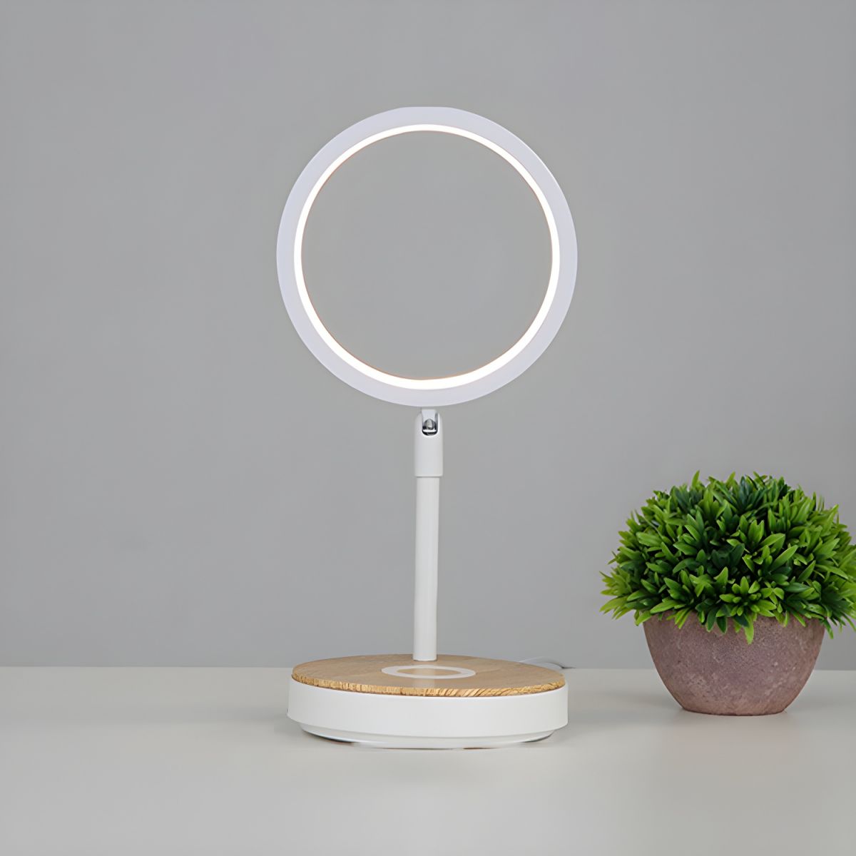 Modern Circle Touch Dimming Table Lamp With LED Bulb | Xandrel