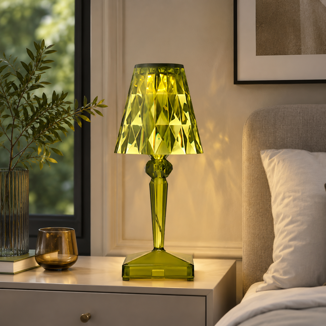 Modern Colourful LED Table Lamp with Acrylic Shade | Drovica