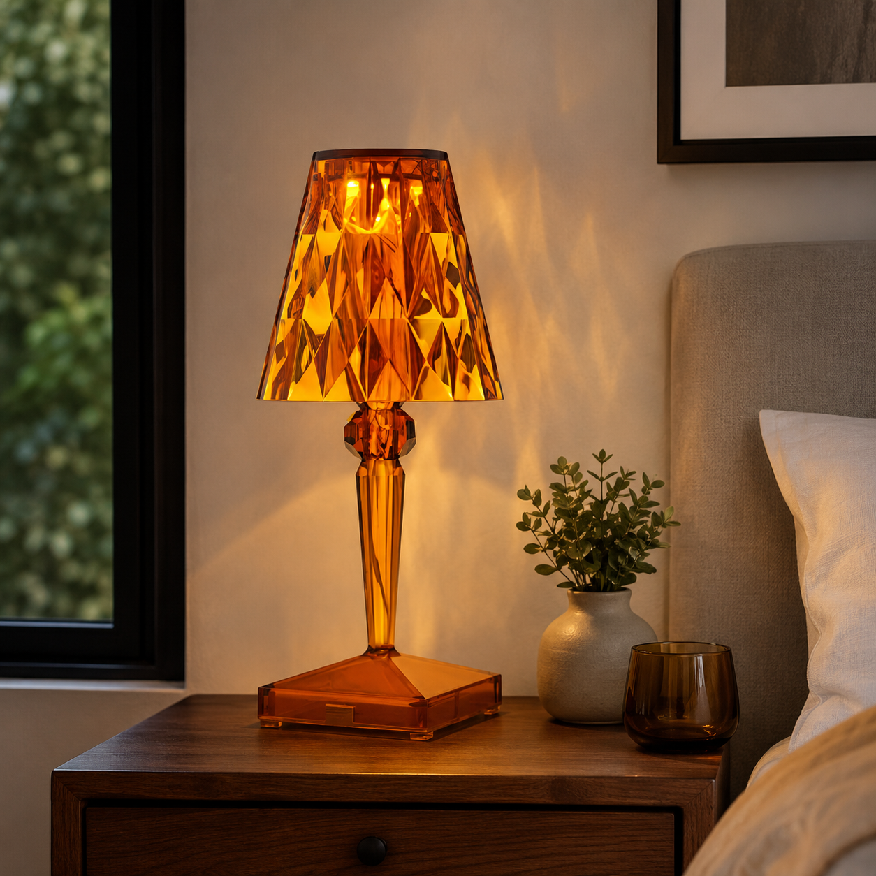Modern Colourful LED Table Lamp with Acrylic Shade | Drovica