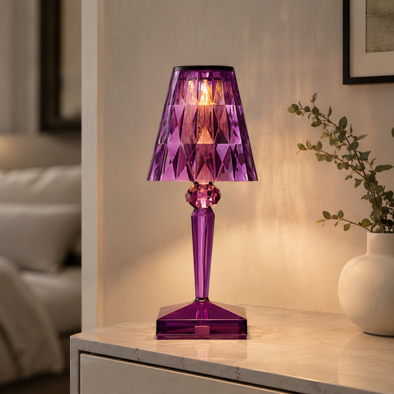 Modern Colourful LED Table Lamp with Acrylic Shade | Drovica