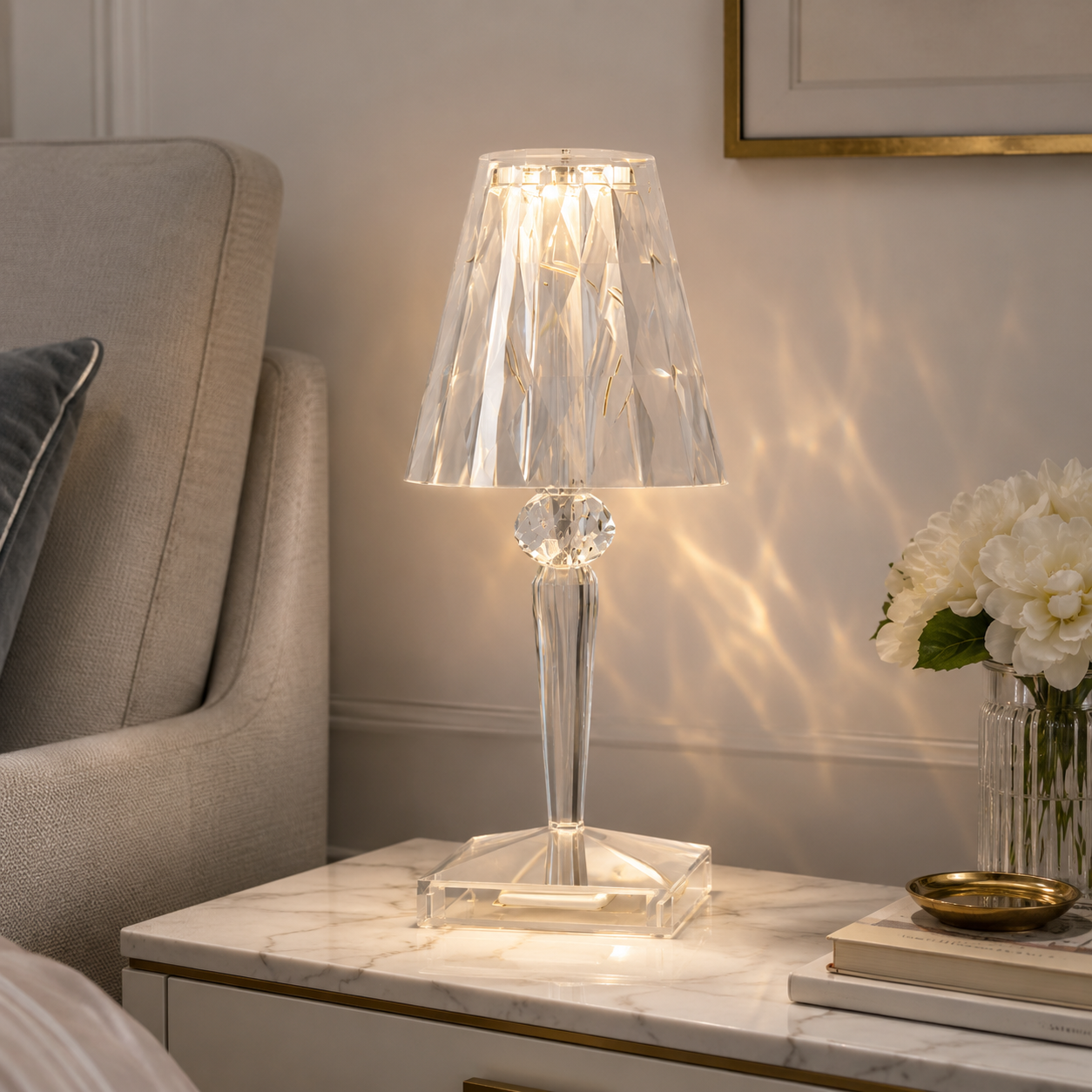 Modern Colourful LED Table Lamp with Acrylic Shade | Drovica