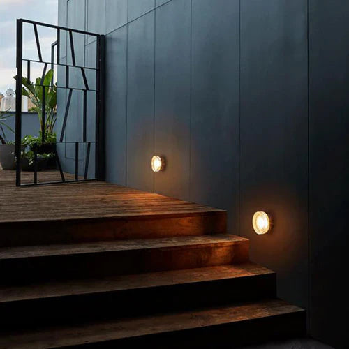 Modern Compact Outdoor Glass Bubble Wall Light | Glacia