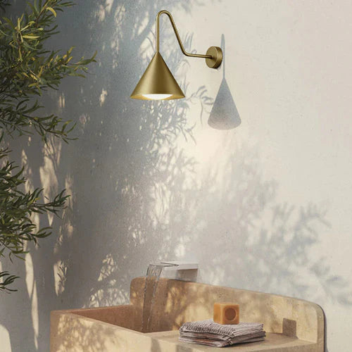 Modern Cone Metal Outdoor Wall Light with Warm LED | Sconera