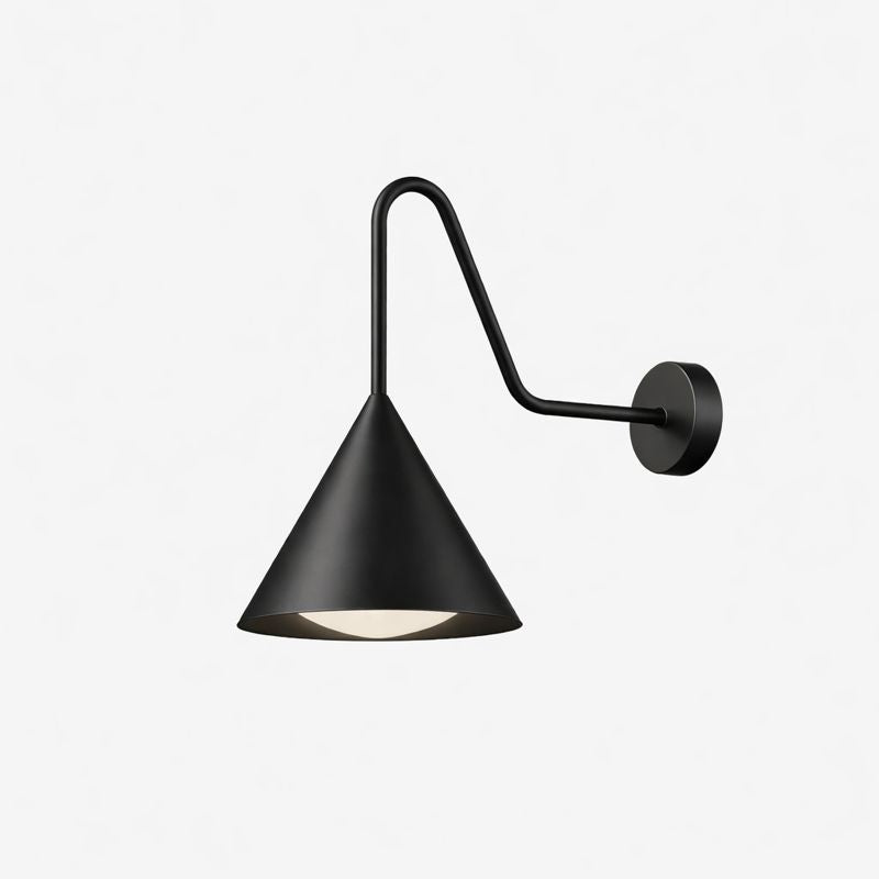 Modern Cone Metal Outdoor Wall Light with Warm LED | Sconera