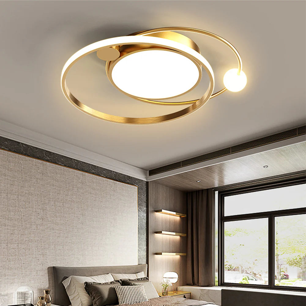 Modern Copper Integrated LED Ceiling Light Fixture | Auralis