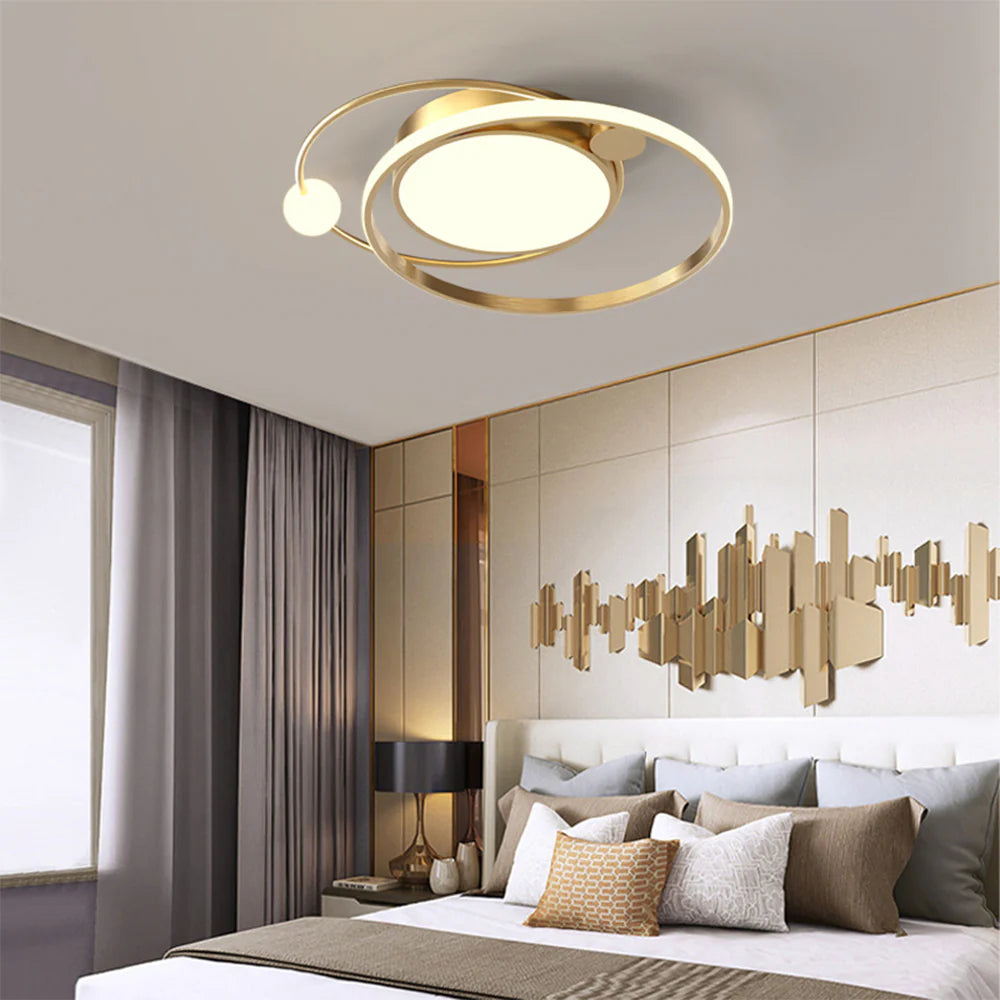 Modern Copper Integrated LED Ceiling Light Fixture | Auralis