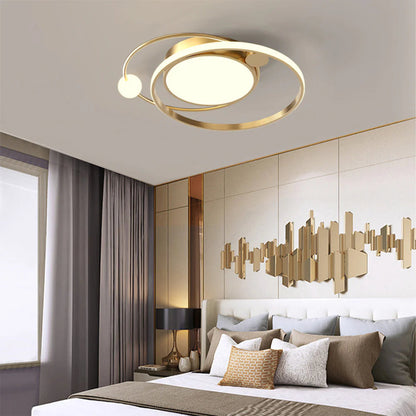 Modern Copper Integrated LED Ceiling Light Fixture | Auralis