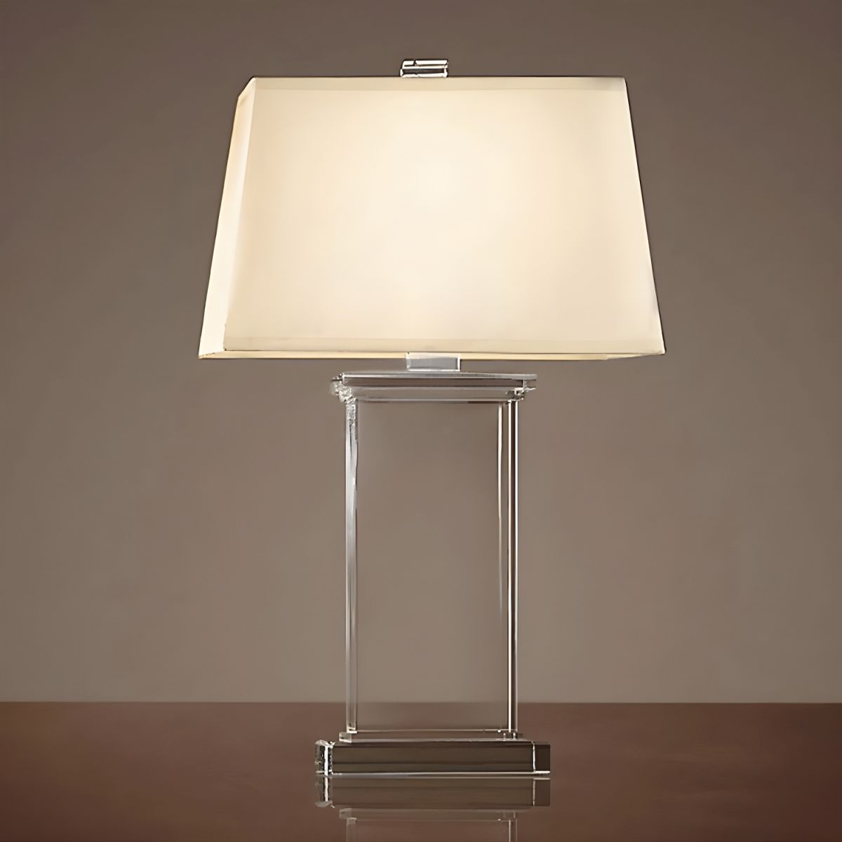 Modern Crystal Base Table Lamp with White Shade | Wexlora