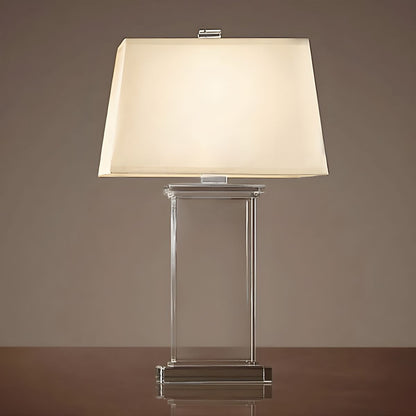 Modern Crystal Base Table Lamp with White Shade | Wexlora