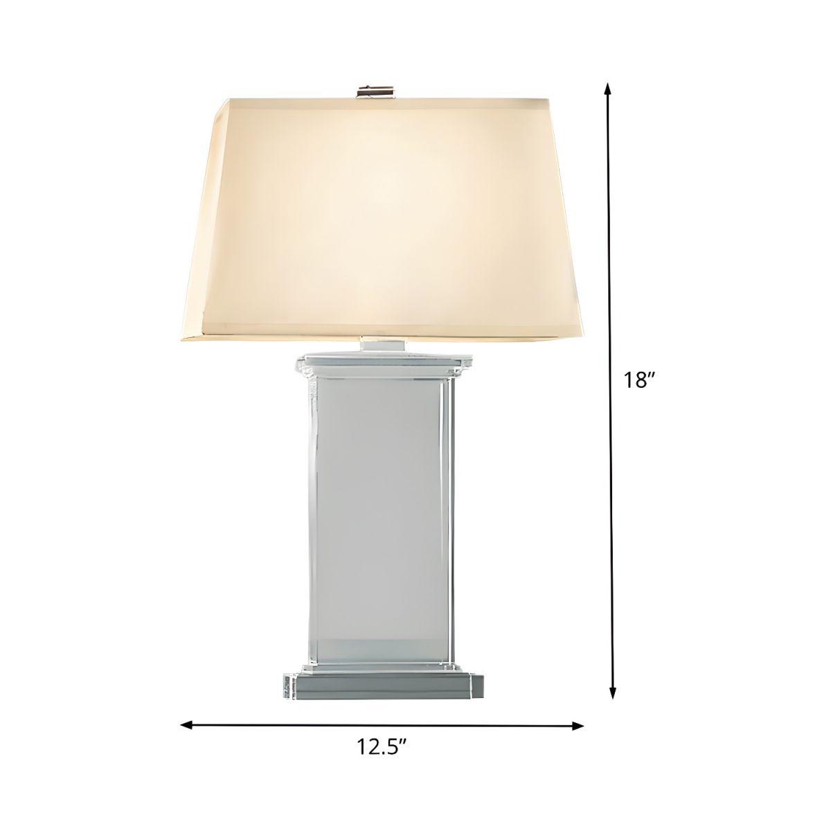 Modern Crystal Base Table Lamp with White Shade | Wexlora