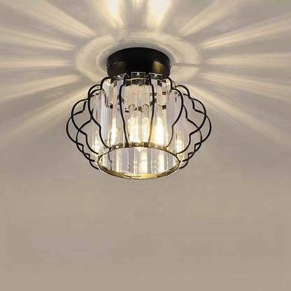 Modern Crystal Ceiling or Pendant Light Gold Black | Lemara