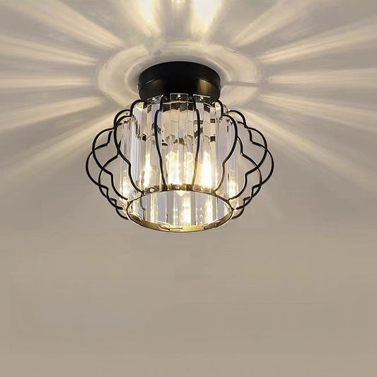 Modern Crystal Ceiling or Pendant Light Gold Black | Lemara