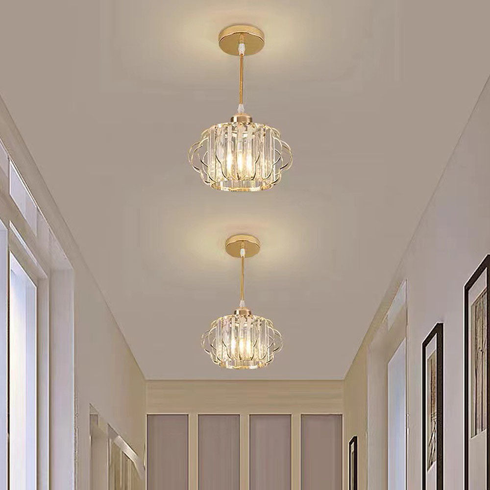 Modern Crystal Ceiling or Pendant Light Gold Black | Lemara