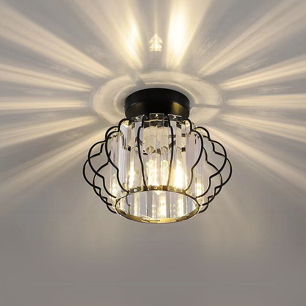 Modern Crystal Ceiling or Pendant Light Gold Black | Lemara