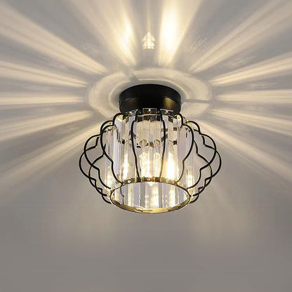 Modern Crystal Ceiling or Pendant Light Gold Black | Lemara