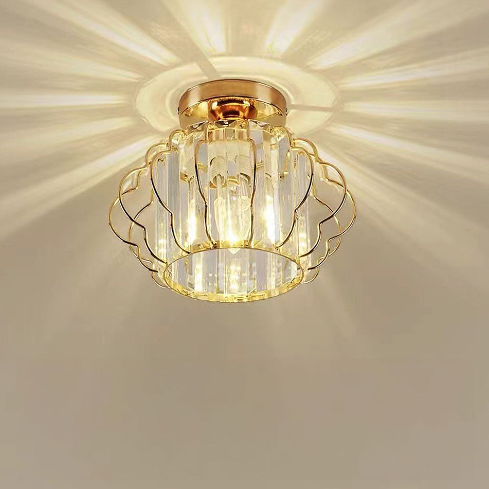 Modern Crystal Ceiling or Pendant Light Gold Black | Lemara