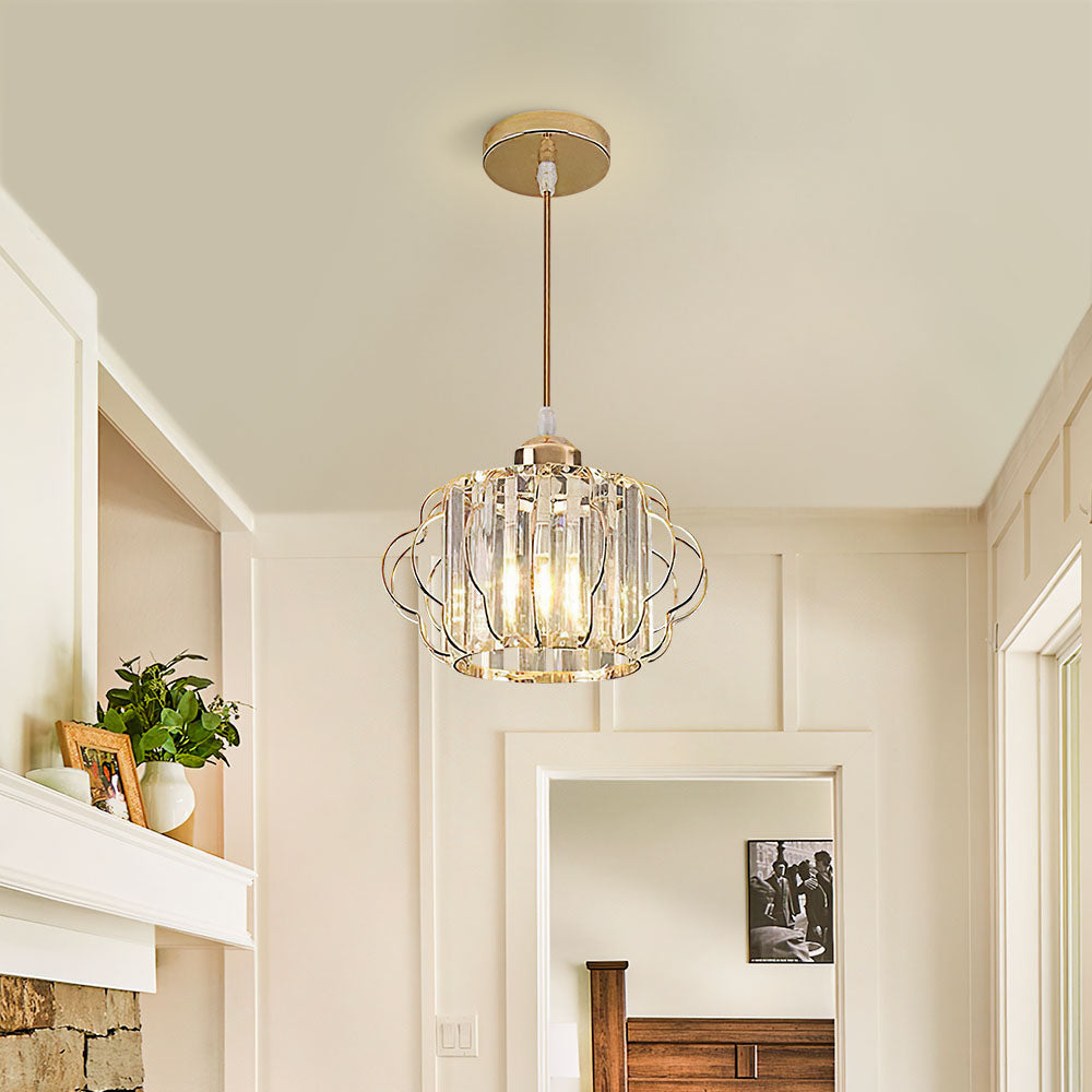 Modern Crystal Ceiling or Pendant Light Gold Black | Lemara