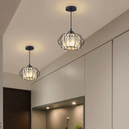 Modern Crystal Ceiling or Pendant Light Gold Black | Lemara