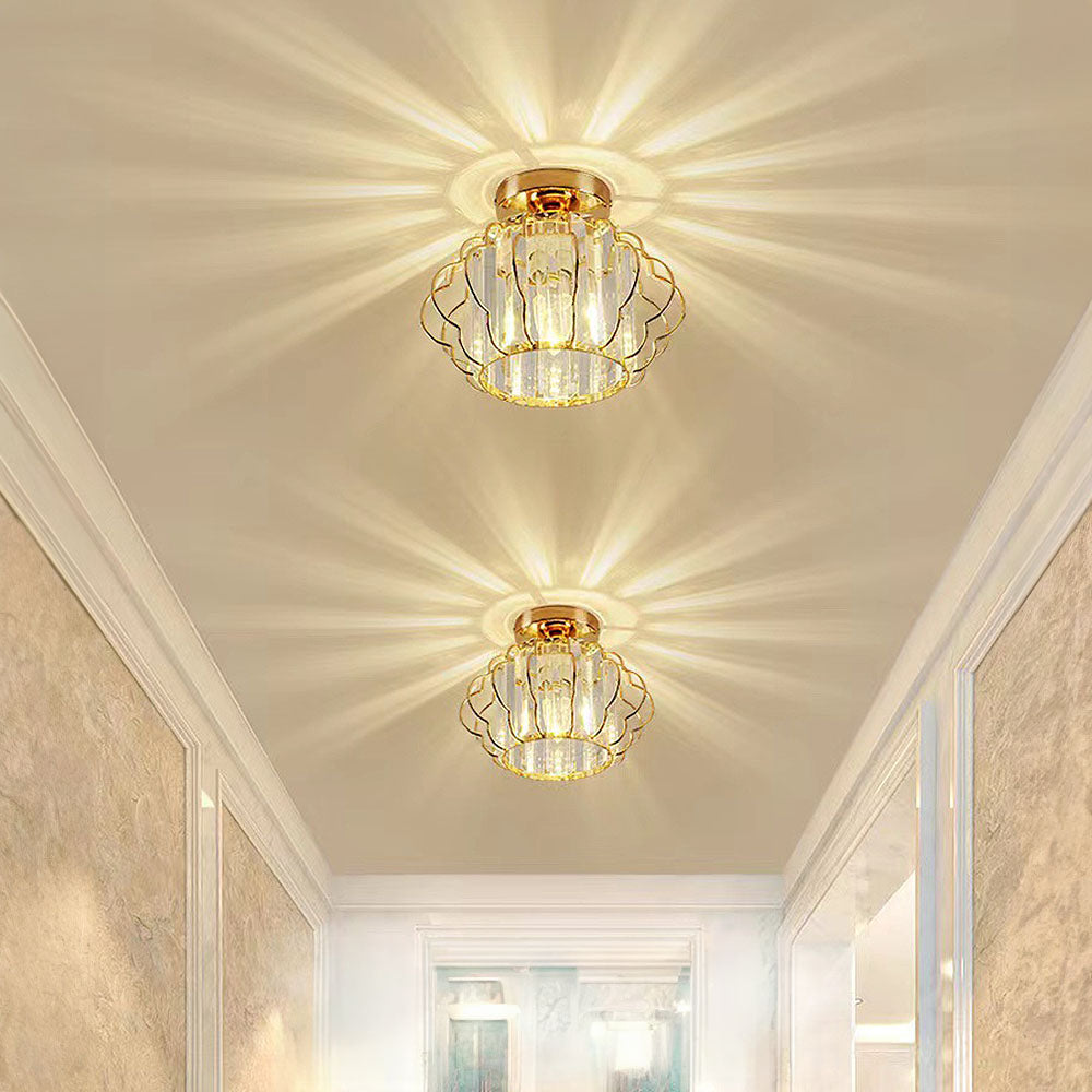 Modern Crystal Ceiling or Pendant Light Gold Black | Lemara
