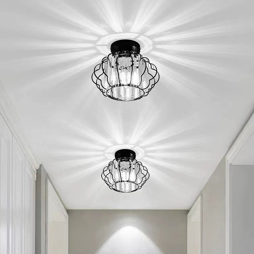 Modern Crystal Ceiling or Pendant Light Gold Black | Lemara