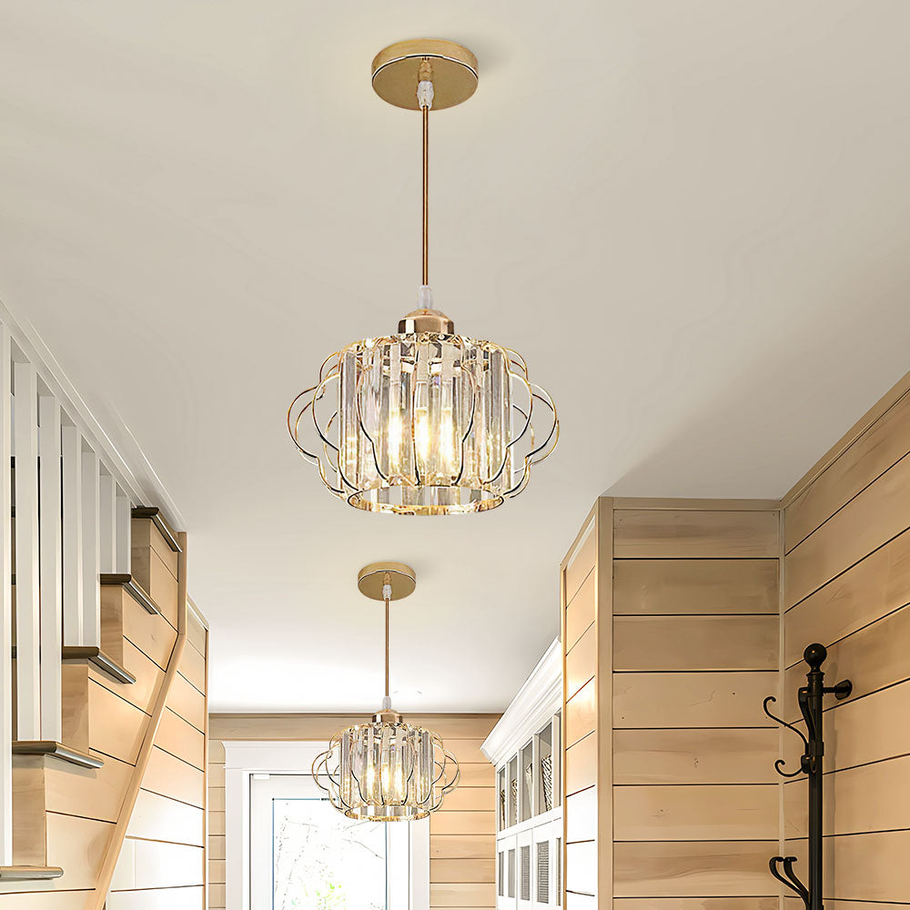 Modern Crystal Ceiling or Pendant Light Gold Black | Lemara