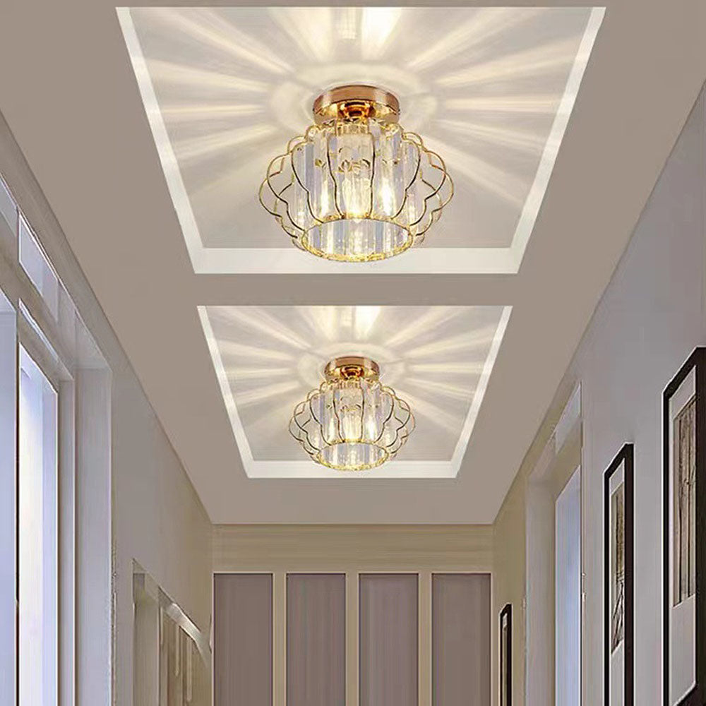 Modern Crystal Ceiling or Pendant Light Gold Black | Lemara