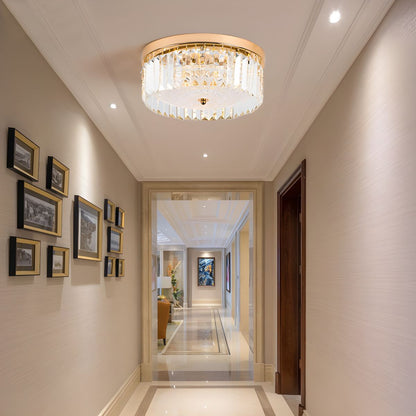 Modern Crystal Drum LED Flush Mount Ceiling Light | Lumriva
