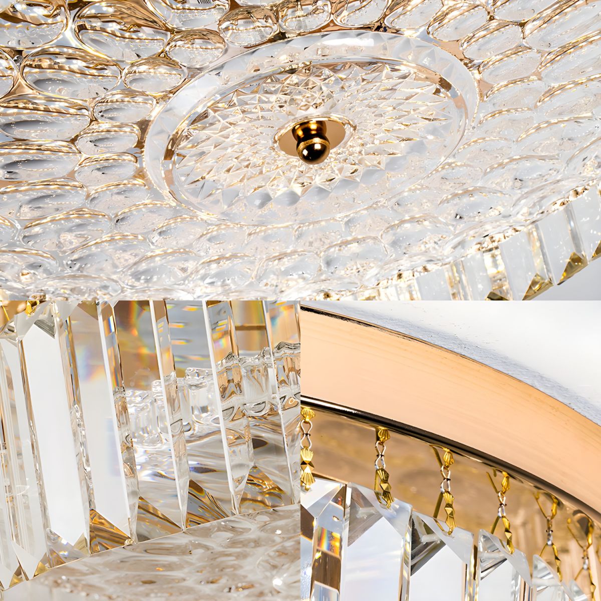 Modern Crystal Drum LED Flush Mount Ceiling Light | Lumriva