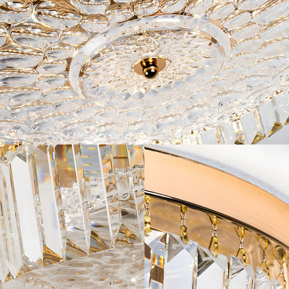 Modern Crystal Drum LED Flush Mount Ceiling Light | Lumriva