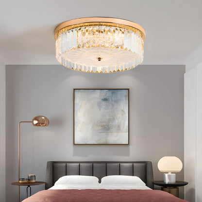 Modern Crystal Drum LED Flush Mount Ceiling Light | Lumriva