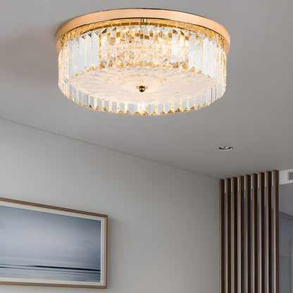Modern Crystal Drum LED Flush Mount Ceiling Light | Lumriva