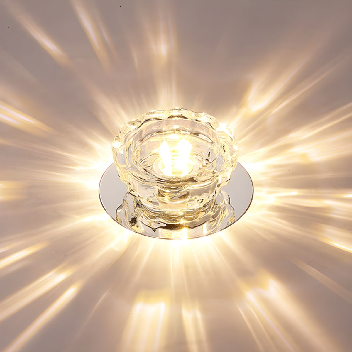 Modern Crystal Flush Mount Ceiling Light Fixture | Prismel