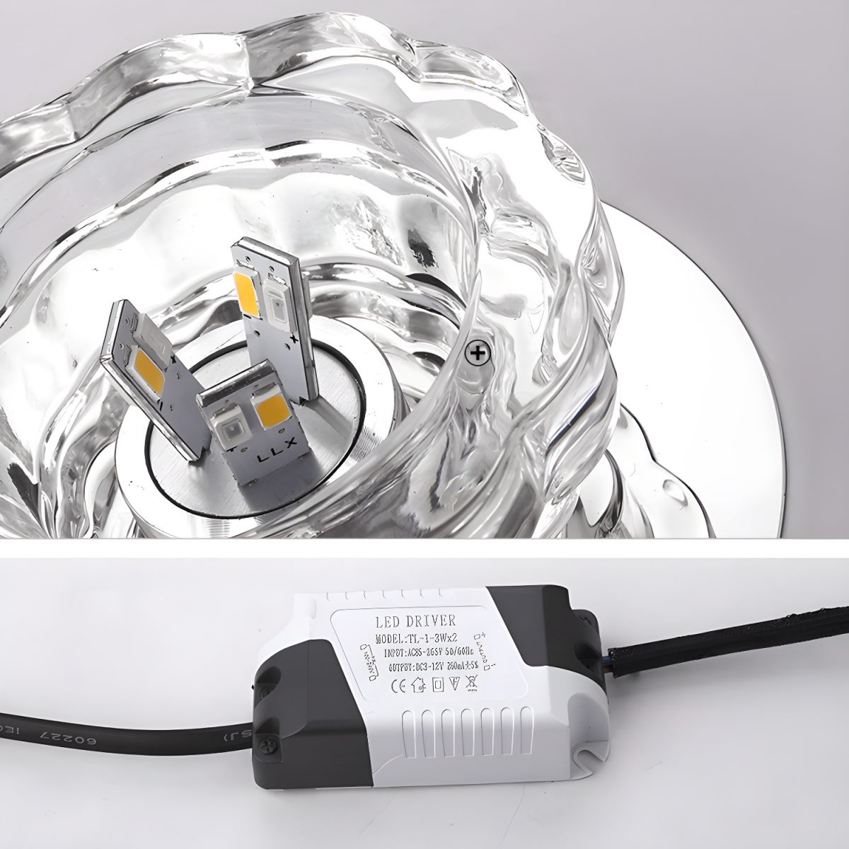 Modern Crystal Flush Mount Ceiling Light Fixture | Prismel