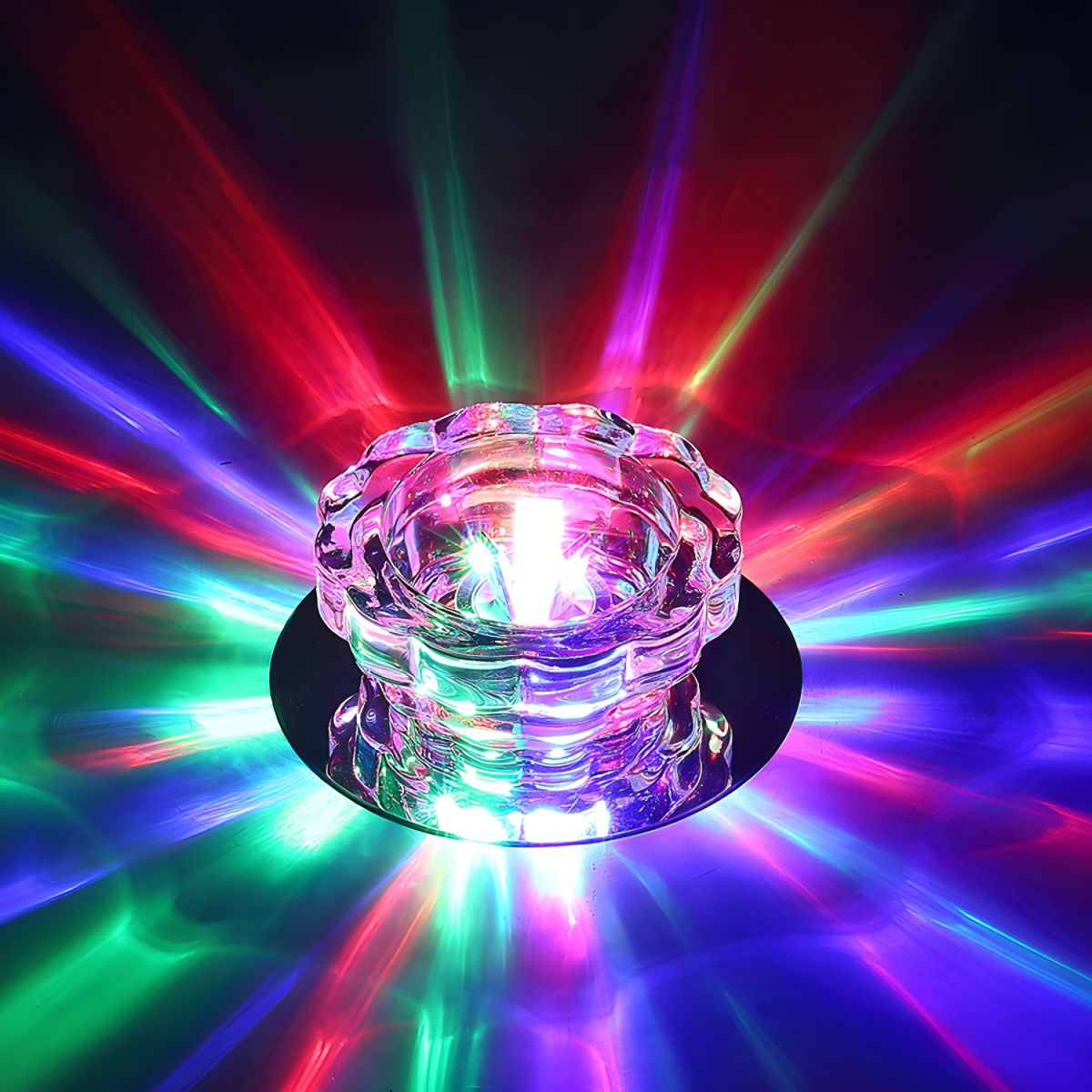 Modern Crystal Flush Mount Ceiling Light Fixture | Prismel