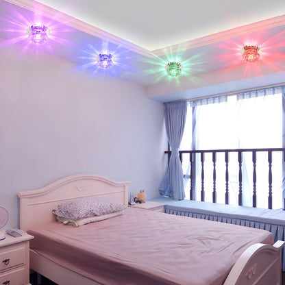 Modern Crystal Flush Mount Ceiling Light Fixture | Prismel