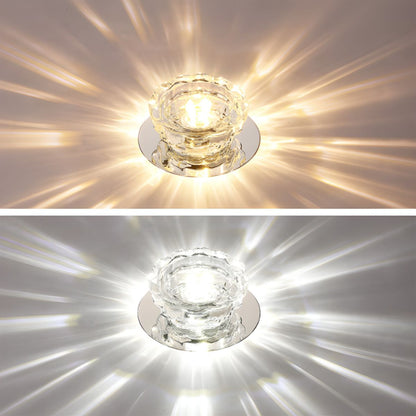 Modern Crystal Flush Mount Ceiling Light Fixture | Prismel