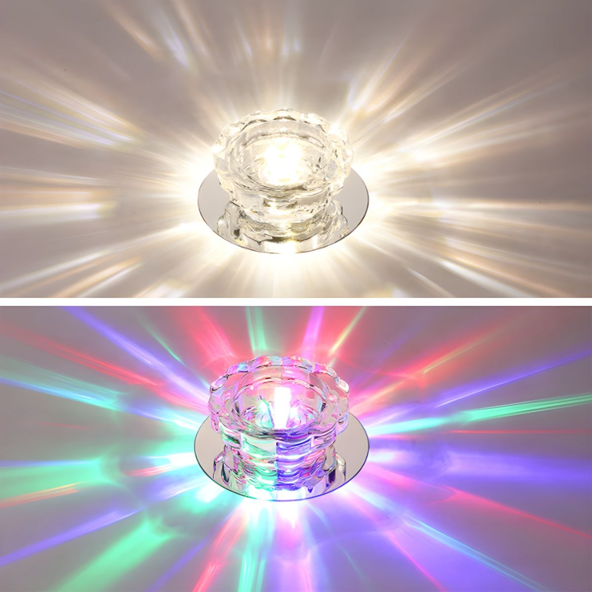 Modern Crystal Flush Mount Ceiling Light Fixture | Prismel