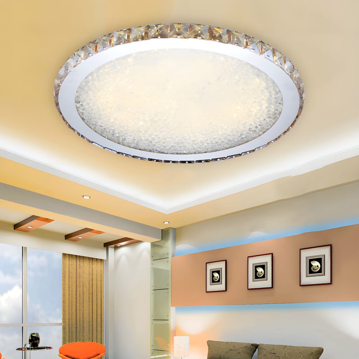 Modern Crystal LED Flush Mount Ceiling Light | Cristalux